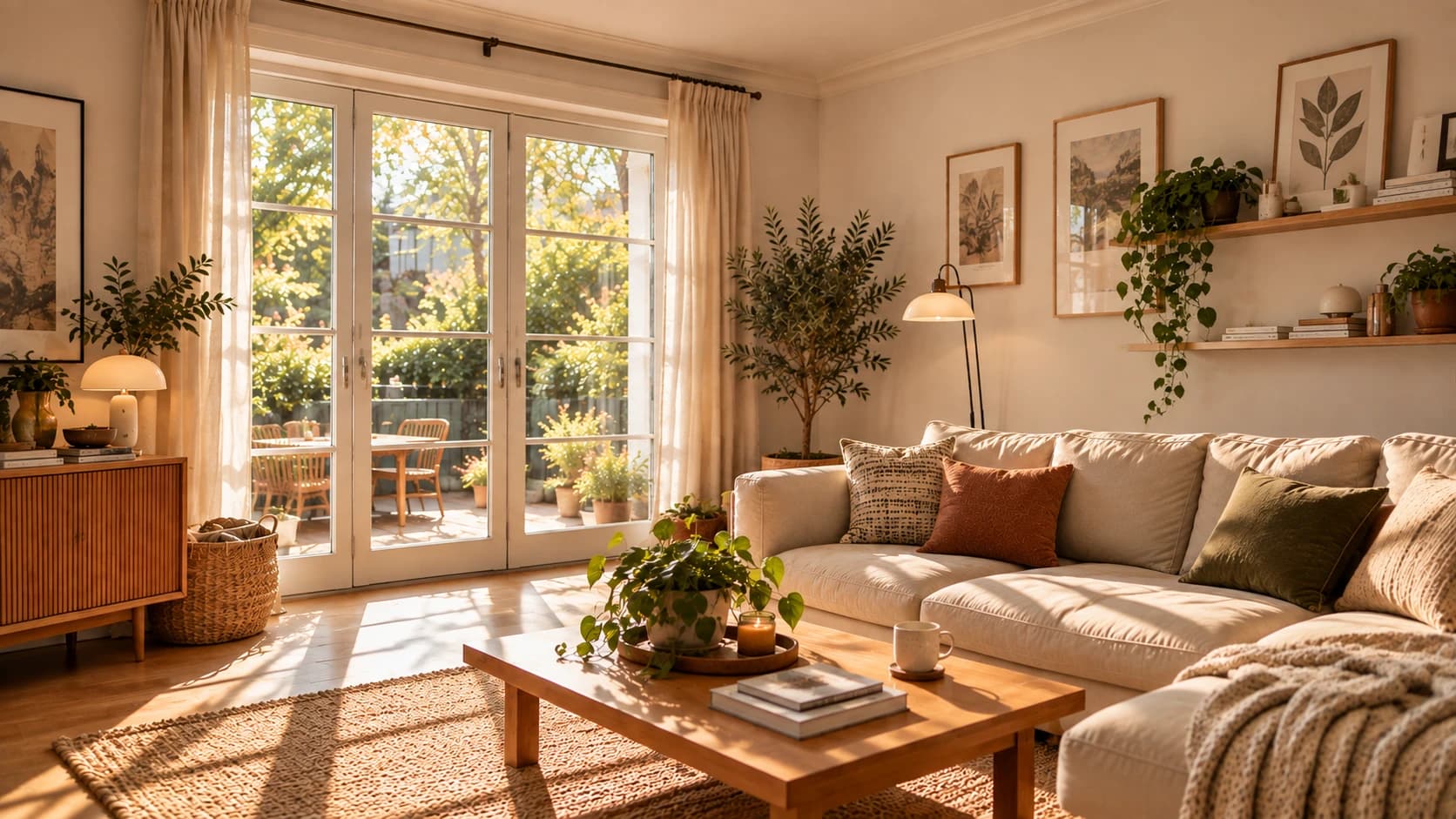 Salon lumineux d'un logement mis en location