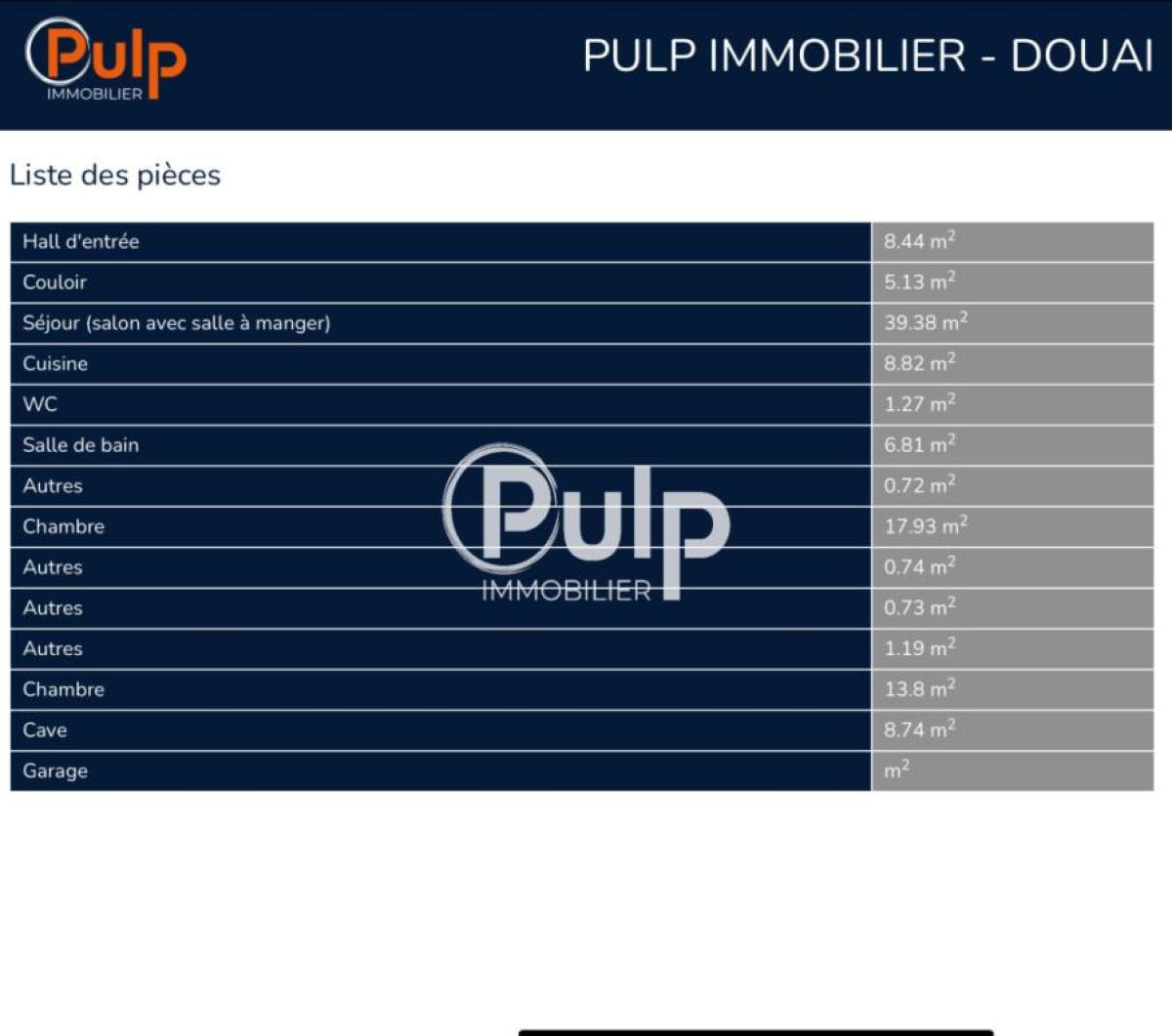 vente Appartement Douai (59500) réf:dou17638 - Pulp Immobilier